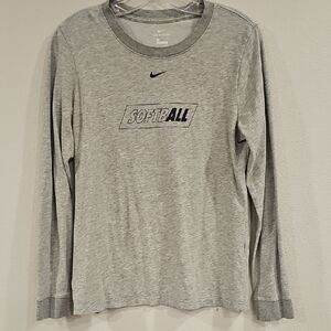 Nike Heather Gray Softball Long Sleeve Shirt